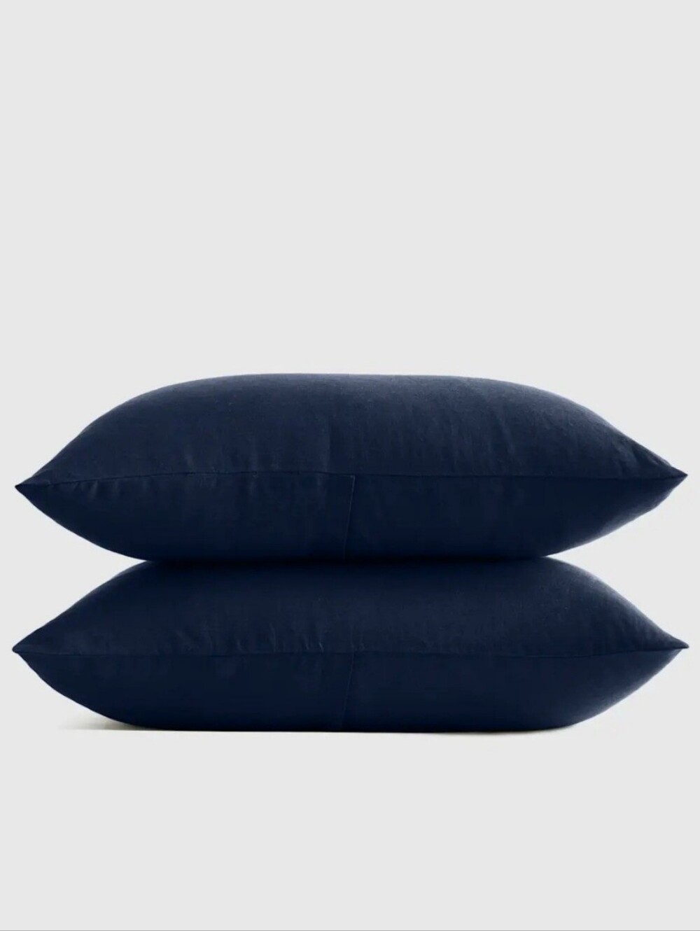 Quince European Linen Sham Set, King, Navy
